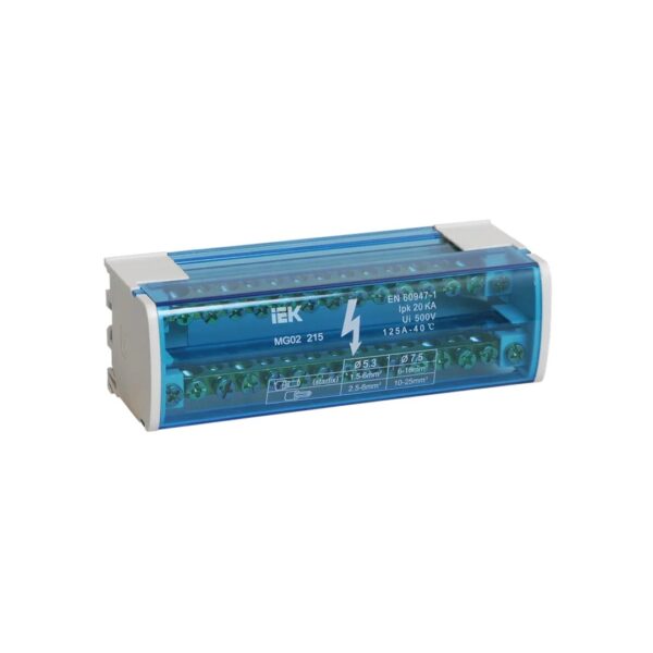 Bloc de distributie 2x15 suruburi montaj sina DIN curent nominal 125A