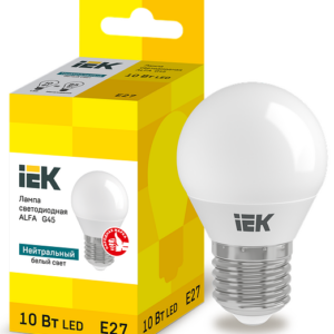 Bec ALFA G45 10Вт 230В 4000К E27 IEK